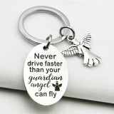 Guardian Angel Driver Keychain - Drive Safe Reminder