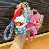 Mech Dinosaur Chick Keychain Punk Animal Doll Keyring