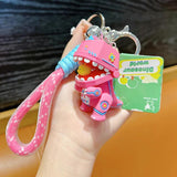 Mech Dinosaur Chick Keychain Punk Animal Doll Keyring