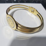 316L Stainless Steel Rooster Cuff Bracelet for Women