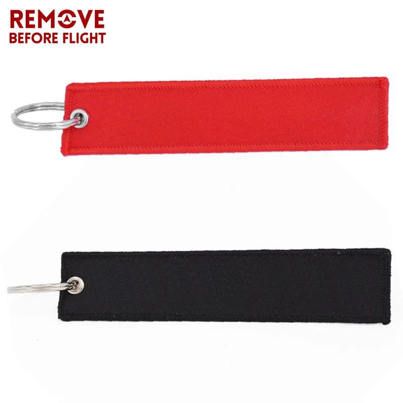 Aviation Gift Embroidered Keychain Double Sided Red Grey