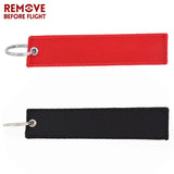 Aviation Gift Embroidered Keychain Double Sided Red Grey