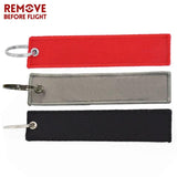 Aviation Gift Embroidered Keychain Double Sided Red Grey