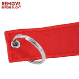 Aviation Gift Embroidered Keychain Double Sided Red Grey