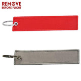 Aviation Gift Embroidered Keychain Double Sided Red Grey