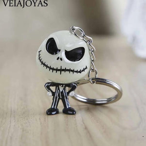 Nightmare 3D Jack Skellington Keychain Noctilucent Resin Keyring