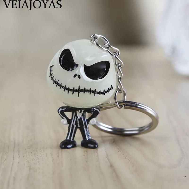 Nightmare 3D Jack Skellington Keychain Noctilucent Resin Keyring