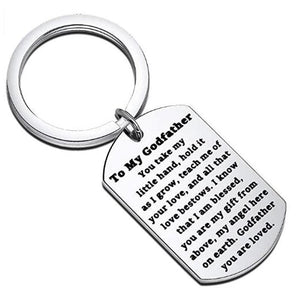 Godfather Dog Tag Keychain from Godchild Baptism