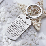 Godfather Dog Tag Keychain from Godchild Baptism