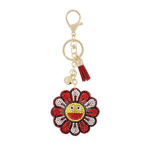 Rhinestone Flannel Fruit Plant French Fries Keychain Pendant