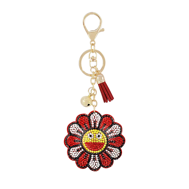 Rhinestone Flannel Fruit Plant French Fries Keychain Pendant
