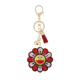 Rhinestone Flannel Fruit Plant French Fries Keychain Pendant
