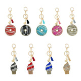 Rhinestone Flannel Fruit Plant French Fries Keychain Pendant