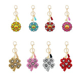 Rhinestone Flannel Fruit Plant French Fries Keychain Pendant