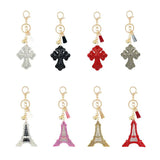 Rhinestone Flannel Fruit Plant French Fries Keychain Pendant