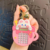 Silicone Maze Calculator Keychain Rabbit Frog Bear Shape Pendant