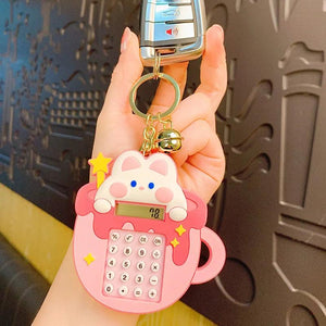 Silicone Maze Calculator Keychain Rabbit Frog Bear Shape Pendant