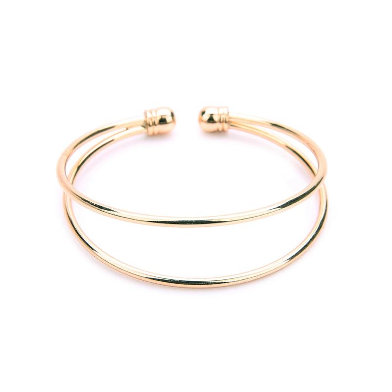 2pcs Stainless Steel Wire Bracelets Bangles Men Women 5 Colors Double layer