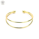 2pcs Stainless Steel Wire Bracelets Bangles Men Women 5 Colors Double layer