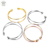 2pcs Stainless Steel Wire Bracelets Bangles Men Women 5 Colors Double layer