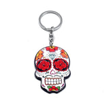 Sugar Skull Keychain Day of the Dead Halloween Acrylic Key Chain