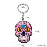 Sugar Skull Keychain Day of the Dead Halloween Acrylic Key Chain