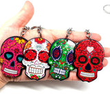 Sugar Skull Keychain Day of the Dead Halloween Acrylic Key Chain