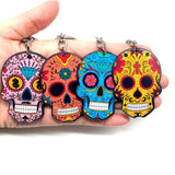 Sugar Skull Keychain Day of the Dead Halloween Acrylic Key Chain
