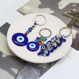 Evil Eye Key Chain Ring Holder Amulet Lucky Charm Glass Pendant Beauty Blessing