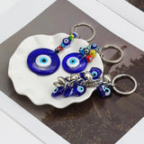 Evil Eye Key Chain Ring Holder Amulet Lucky Charm Glass Pendant Beauty Blessing