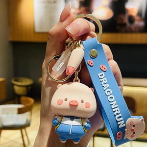 Cute Pig Keychain Doll for Schoolbag, Girl Boy Couple Bag Pendant Gift