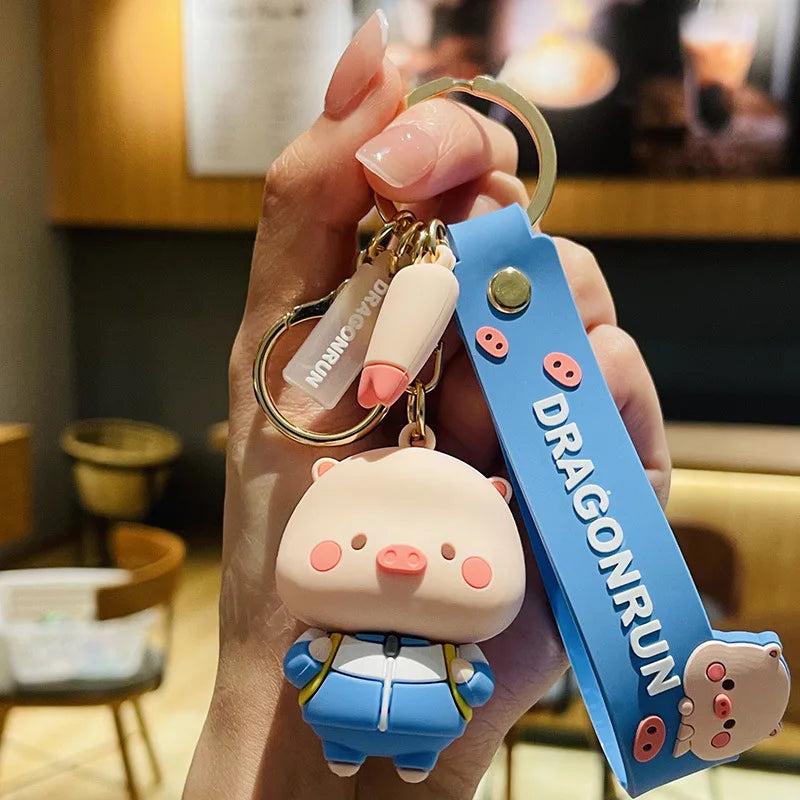 Cute Pig Keychain Doll for Schoolbag, Girl Boy Couple Bag Pendant Gift