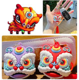 Lion Dance Head Keychain Lucky Fortune Chinese Wind Car Key Chain Bag Pendant