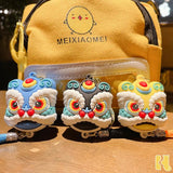 Lion Dance Head Keychain Lucky Fortune Chinese Wind Car Key Chain Bag Pendant