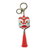 Lion Dance Head Keychain Lucky Fortune Chinese Wind Car Key Chain Bag Pendant