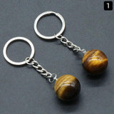 Crystal Stone Key Chain Healing Sphere Agates Quartz Key Rings