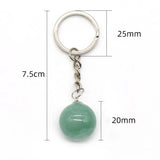 Crystal Stone Key Chain Healing Sphere Agates Quartz Key Rings