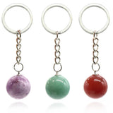 Crystal Stone Key Chain Healing Sphere Agates Quartz Key Rings
