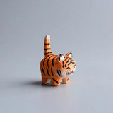 Tiger Hand Carved Wooden Key Chain Pendant Car Key Ring