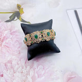 Neovisson Golden Bangle Cuff Bracelet Crystal Wedding Jewelry