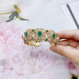 Neovisson Golden Bangle Cuff Bracelet Crystal Wedding Jewelry