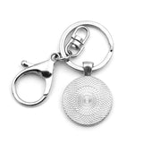 Shrek Donkey Keychain Charm Round Glass Pendant Key Ring Holder