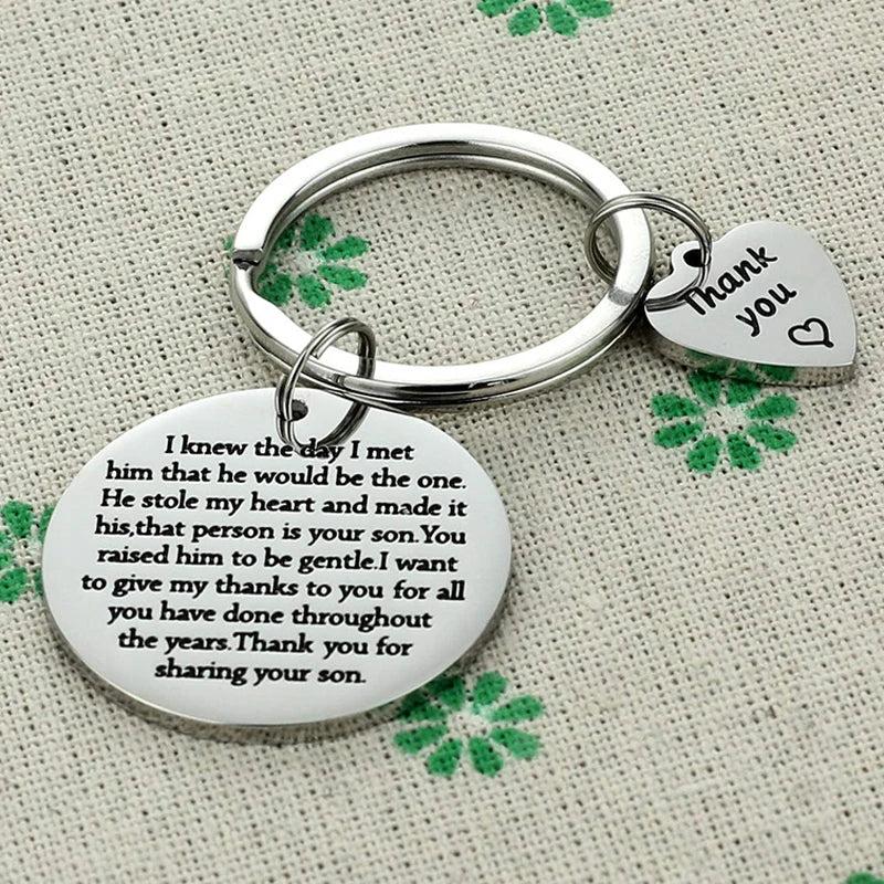 Father in Law Keychain Gift Thank You for Sharing Your Son