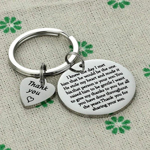 Father in Law Keychain Gift Thank You for Sharing Your Son