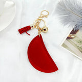 Flannel Fruit Series Watermelon Keychain Rhinestone Tassel Bag Car Accessory
