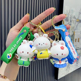 Adorable Bunny School Keychain Lovely Rabbit Doll Bag Pendant