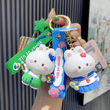 Adorable Bunny School Keychain Lovely Rabbit Doll Bag Pendant