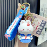 Adorable Bunny School Keychain Lovely Rabbit Doll Bag Pendant