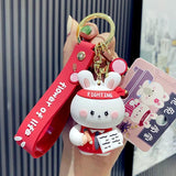 Adorable Bunny School Keychain Lovely Rabbit Doll Bag Pendant