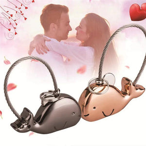 Couple Kissing Whales Magnetism Keychain Christmas Valentines Gift